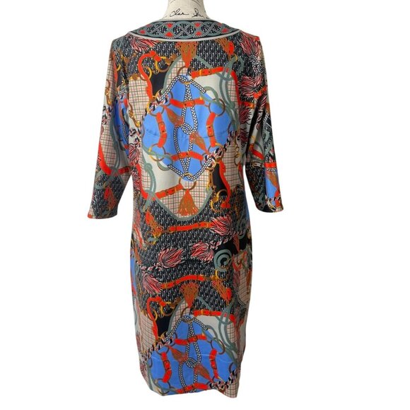 Gretchen Scott Womens Size L Dress Jersey Bordertown Ditto Equestrian V-Neck - Picture 4 of 9